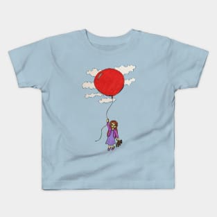 Girl With Red Balloon, “I’ll FlyAway” Kids T-Shirt